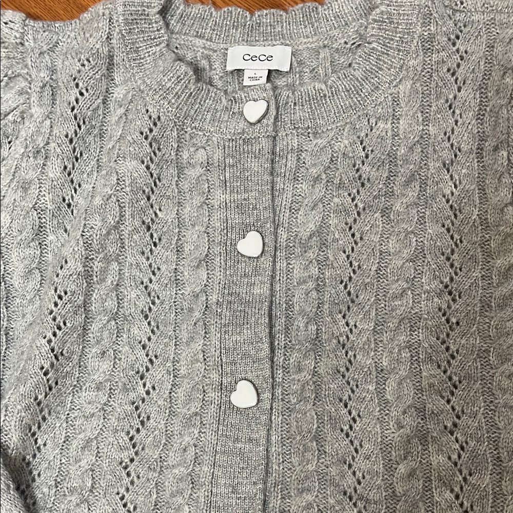 CeCe Light Gray Cardigan